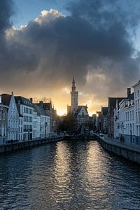 Winter Zonsondergang Brugge, België