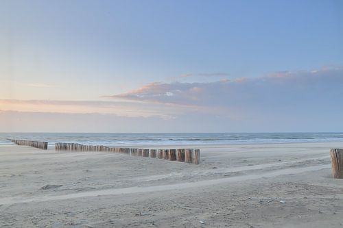 Palenrij Hollum bij zonsondergang