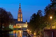 Nachtaufnahme der Großen Kirche von Breda von Anton de Zeeuw Miniaturansicht
