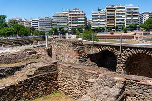 Alte Ruinen auf dem Markt in Thessaloniki, Griechenland