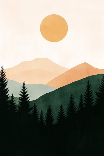 Berglandschaft mit goldenem Sonnenaufgang