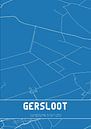 Blauwdruk | Landkaart | Gersloot (Fryslan) van Stad & Wand thumbnail