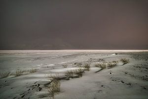 Adventdalen und Adventfjorden in der Polarnacht