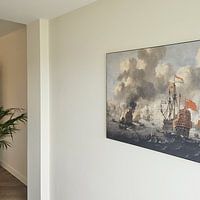 Klantfoto: VOC Zeeslag schilderij: Het verbranden van de Engelse vloot voor Chatham, 20 juni 1667, Peter van de, als ArtFrame