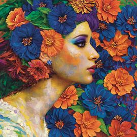 Aura Flora, in Kobaltblau