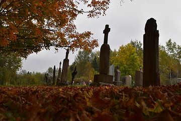 De dorpsbegraafplaats in de herfst van Claude Laprise