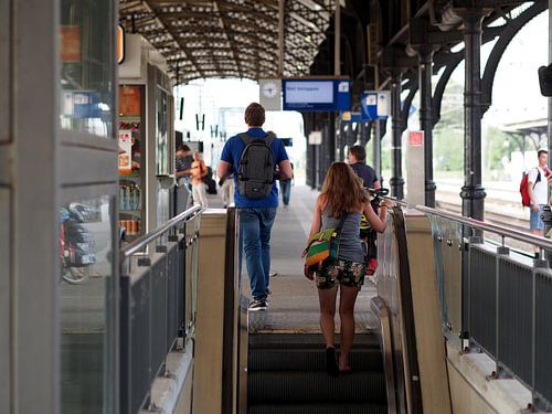Treinreizigers op Station Nijmegen