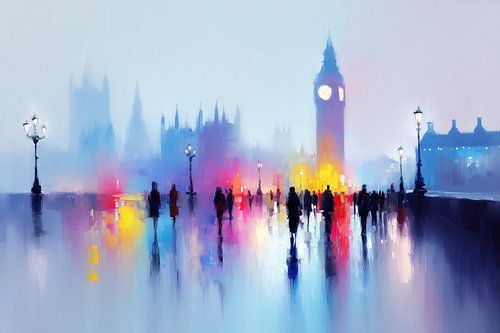 Nebliges London Gemälde