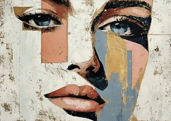 Femme abstraite | Femme et zones de couleur