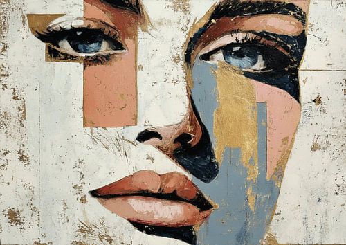 Femme abstraite | Femme et zones de couleur