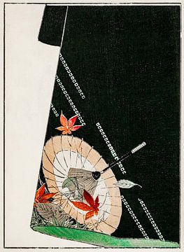 Parasolprint op een Japans gewaad illustratie van Peter Balan