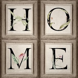 Vintage Home floral illustrierte gerahmte Buchstaben