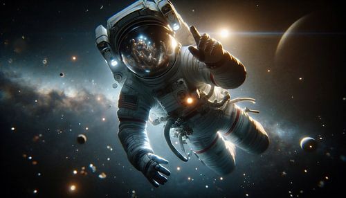 Astronaut in boundless space
