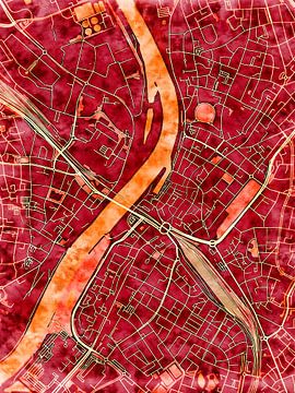 Kaart van Venlo centrum in de stijl 'Amber Autumn' van Maporia