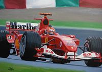 Michael Schumacher Ferrari F2004 Formel 1 gemälde von Toon Nagtegaal