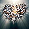 Un cœur rayonnant plein de papillons sur Art Twist by M