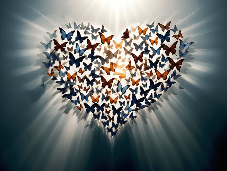 A glowing heart full of butterflies by Art Twist by M