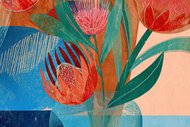 Red Flower | Bright Blooms in Glass by Flower Studio