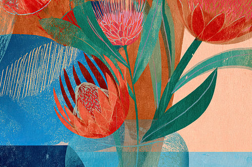 Rote Blume | Leuchtende Blüten im Glas