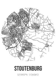 Stoutenburg (Utrecht) | Karte | Schwarz und Weiß von Rezona
