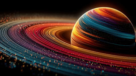 Anneaux de Saturne en néon : panorama artistique sur TheXclusive Art