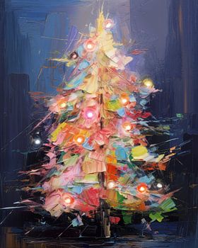 Arbre de Noël coloré, moderne et abstrait