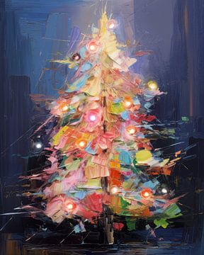 Kleurrijke, moderne en abstracte kerstboom van Studio Allee