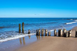 Buhnen an der Küste der Ostsee in Kühlungsborn
