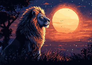 Löwe - Pixel Art