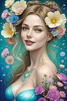 Woman with flowers