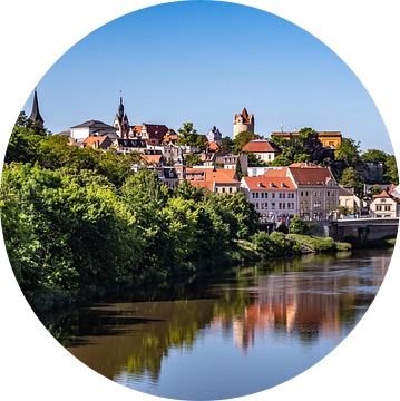 Panoramisch uitzicht over de stad Bernburg in Saksen-Anhalt van Animaflora PicsStock