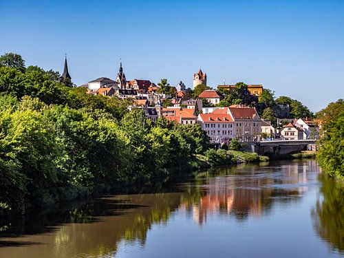 Panoramisch uitzicht over de stad Bernburg in Saksen-Anhalt