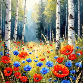 Forêt de bouleaux sur AidasignArt