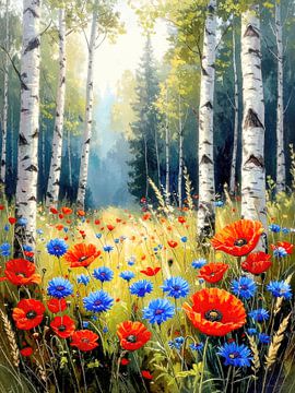 Birch forest by AidasignArt