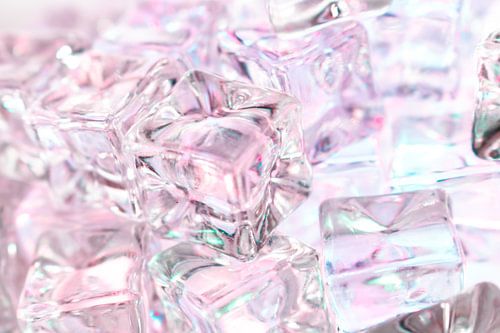 Clear ice in a play of light