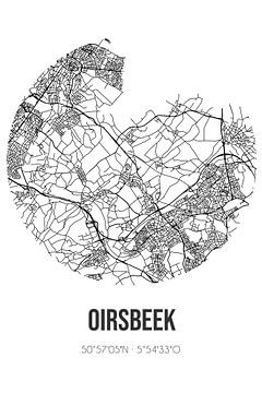 Oirsbeek (Limburg) | Landkaart | Zwart-wit van Rezona