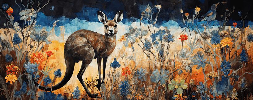 Colourful Kangaroo by Wonderful Art
