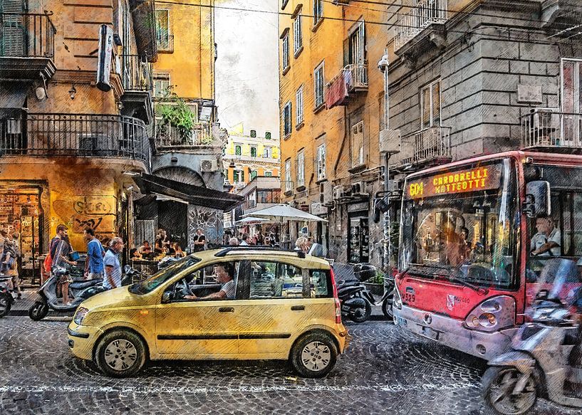Neapol Napoli Italië stadskunst #Napoli van JBJart Justyna Jaszke