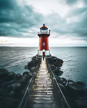 Leuchtturm an der Nordsee von fernlichtsicht