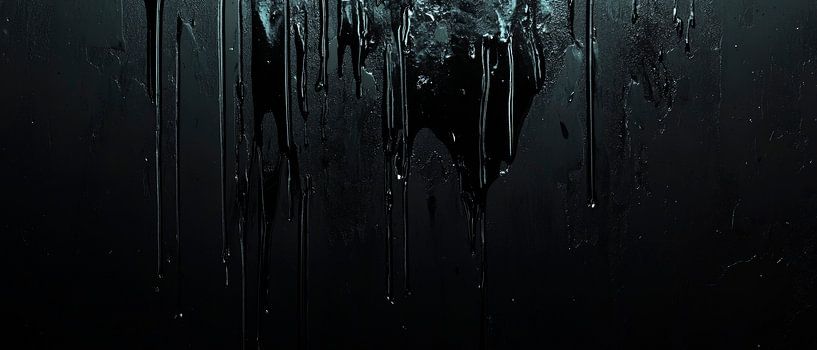 Dunkle Tropfen auf schwarzem Hintergrund von Poster Art Shop