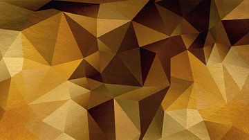 Abstract geometrisch patroon met driehoeken in goud en koper van Dina Dankers