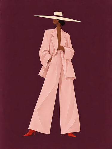 Blush Tailoring on Deep Burgundy