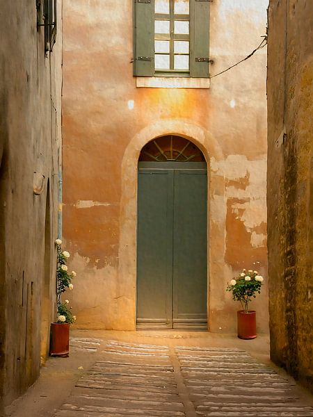 Lane with climbing roses in Provence by Studio Pieternel