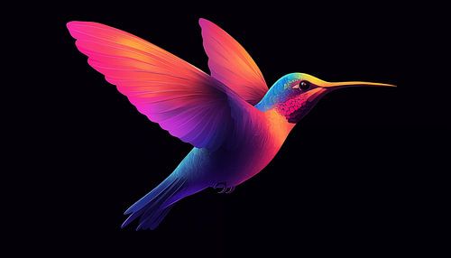 Buntes Vogel-Kolibri-Panorama