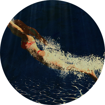 Vrouw duikt in het zwembad