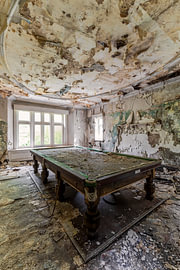 Pool table in an abandoned castle – UK by Gentleman of Decay