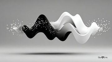 Monochrome Flow - Abstract Black and White Art in Motion