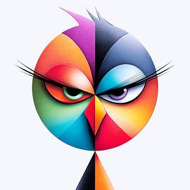 Aria von Prisma | Abstraktes Vogelporträt von Karina Brouwer