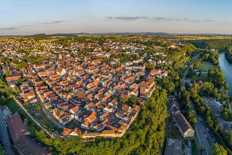 Luchtfoto Marbach am Neckar Oude Stad Panorama van Christoph Hermann