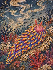 Rainbow Sea Slug in Coral Dreamscape by uwidya